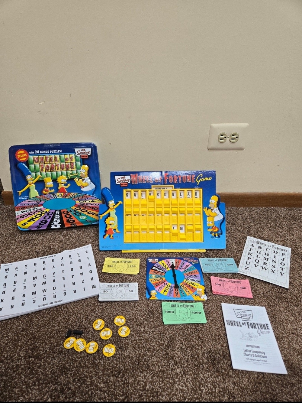 The Simpsons Wheel of Fortune Board Game